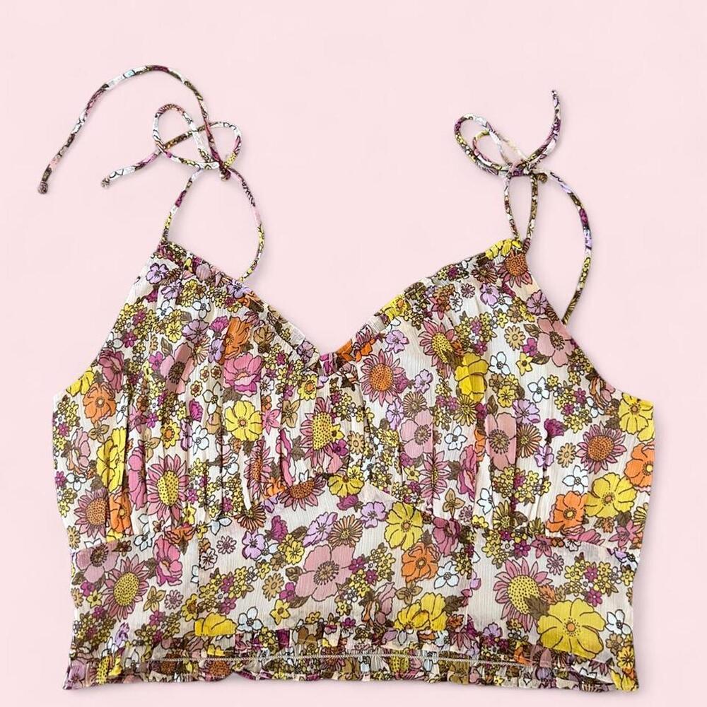 70s Hippie Boho Floral Tank